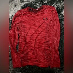 Under Armour Long Sleeve Seamless Shirt - Red, Small